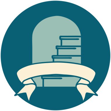 basamaklara kapı aralığı olan dövme biçimi simgesi