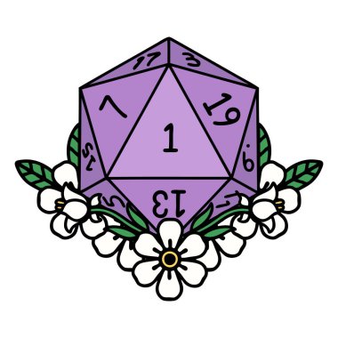 Retro Dövme Biçimi Doğal Zar Çiçek elementli