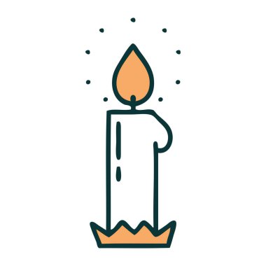 ikonik dövme tarzı mum görüntüsü