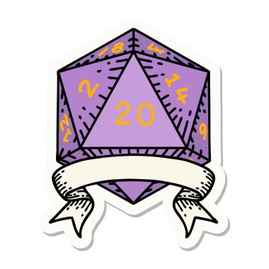 Doğal bir 20 kritik vuruşluk D20 zarının çıkartması.