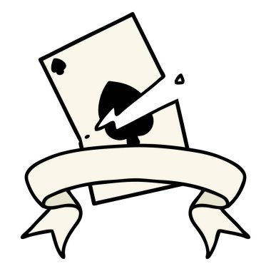 Yırtık kart pankartıyla geleneksel dövme