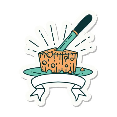 Dövme stili peynir etiketi.