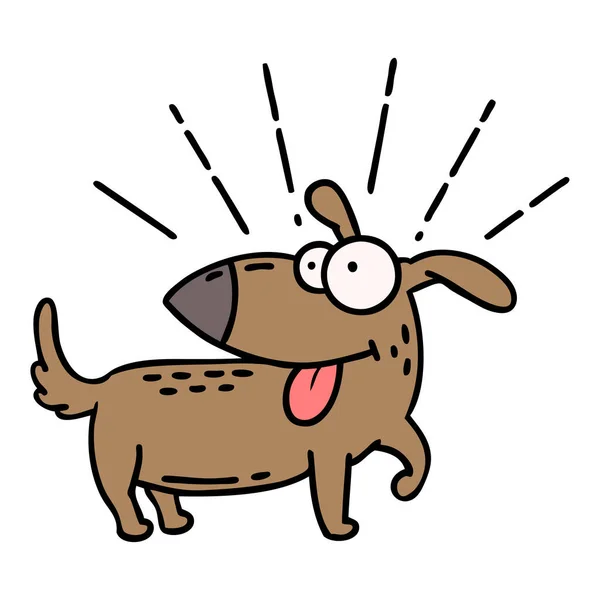 Illustration Eines Traditionellen Tätowierstils Glücklicher Hund — Stockvektor