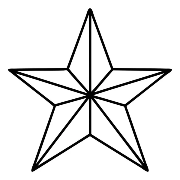 Tatuagem Linha Preta Estilo Uma Estrela — Vetor de Stock