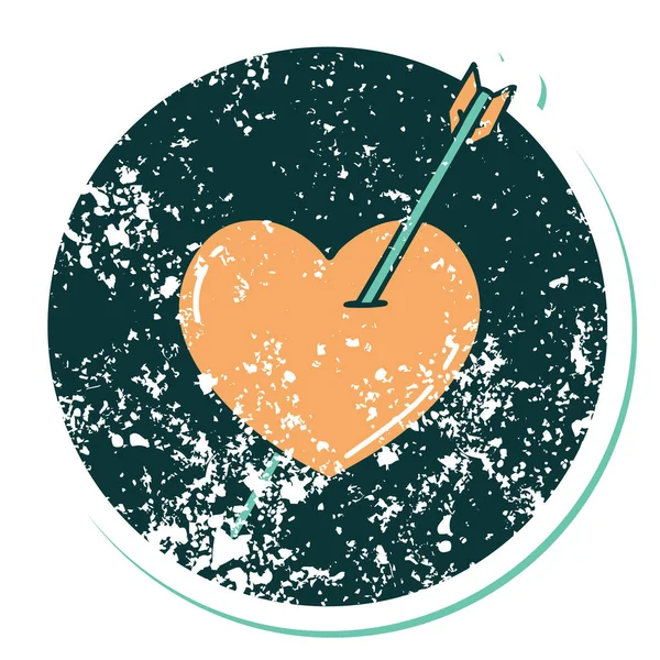 ok ve kalbin sembolik depresif dövme görüntüsü