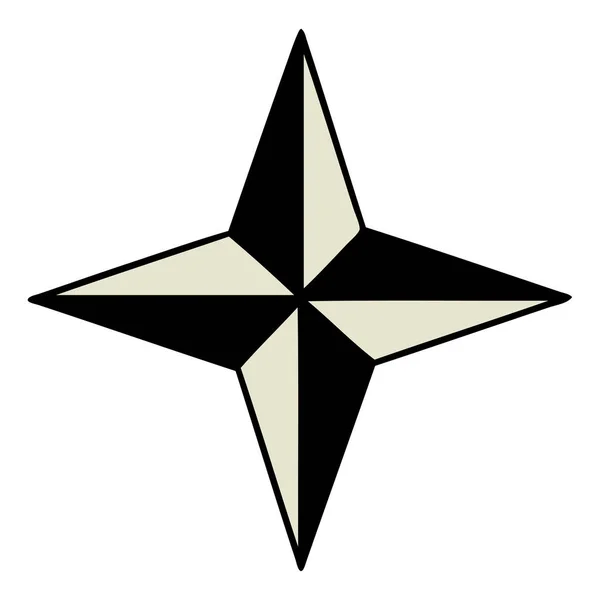 星のシンボルの伝統的なスタイルのタトゥーは — ストックベクタ
