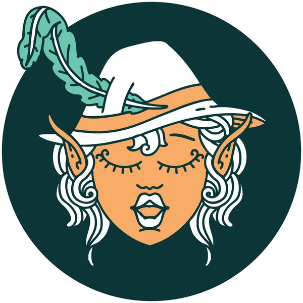 Elf şair karakter yüzü simgesi