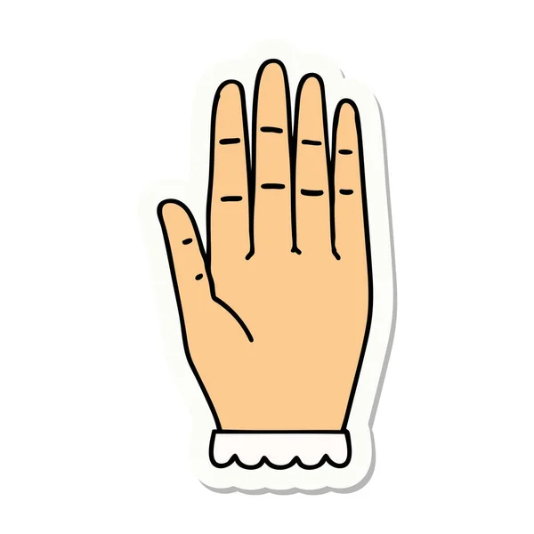 Tätowiersticker Traditionellen Stil Einer Hand — Stockvektor