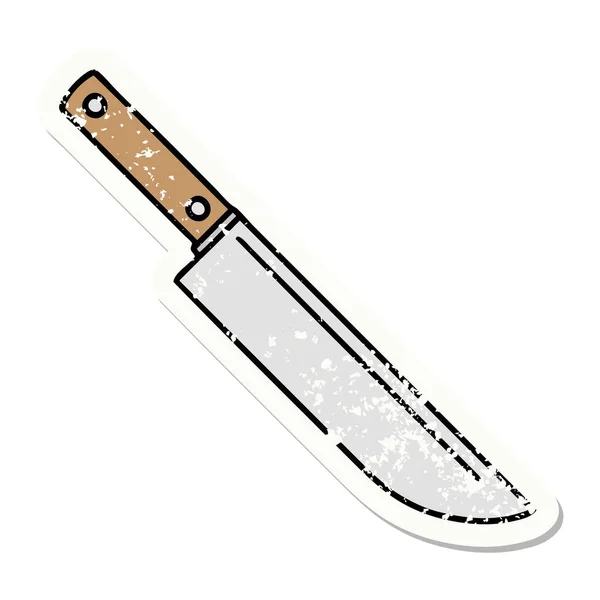 Tatuaje Pegatina Angustiado Estilo Tradicional Cuchillo — Vector de stock