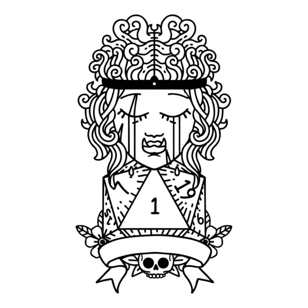 Черно Белые Татуировки Линии Стиль Плачущий Орк Варвар Характер Естественным — стоковый вектор