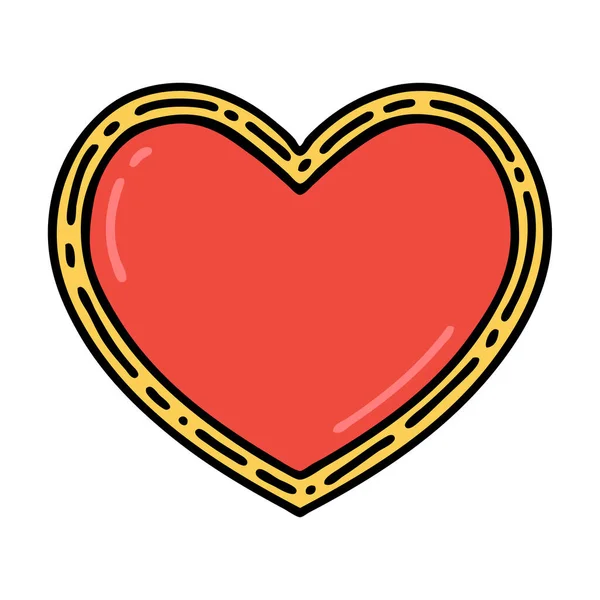 Tatuaje Estilo Tradicional Corazón — Vector de stock