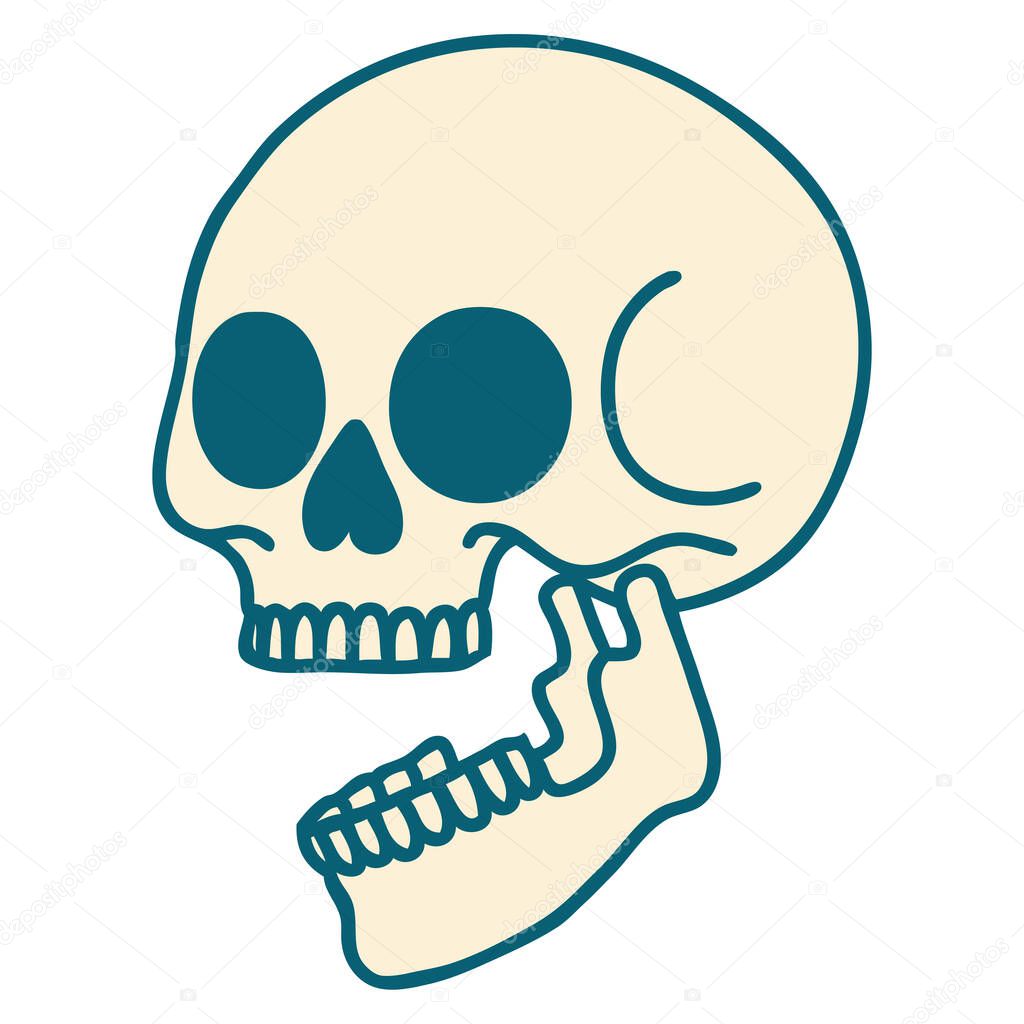 iconic tattoo style image of a skull
