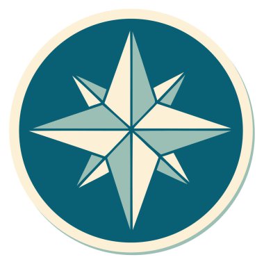 Geleneksel bir yıldız stiliyle dövme çıkartması