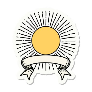 Dövme stili, güneşli bir etiket.