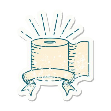 Dövme stili eski bir tuvalet kağıdı.