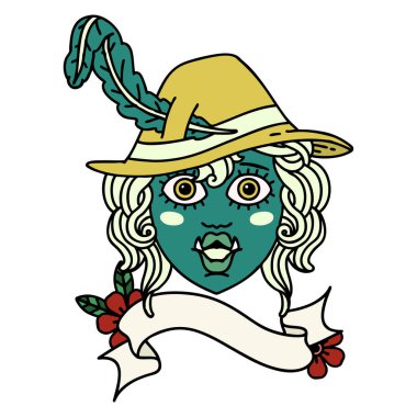 Retro Dövme Biçimli Ork Ozan karakteri 