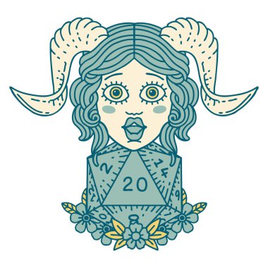 Retro Dövme Biçimi D20 doğal yirmilik zar atışıyla düzenleniyor