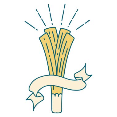 Dövme stili pırasalı parşömen.