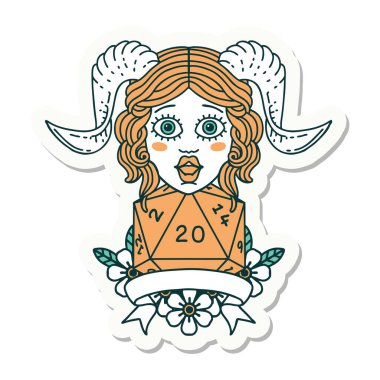 Doğal yirmilik zarla yapıştırılmış etiket.