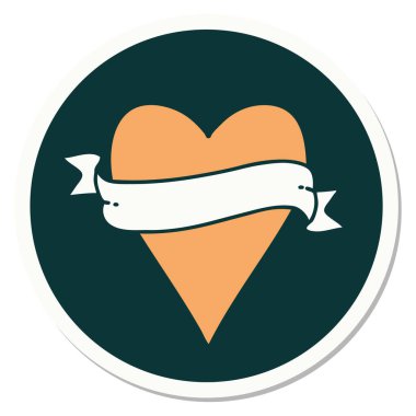 Geleneksel kalp ve bayrak stiliyle dövme çıkartması