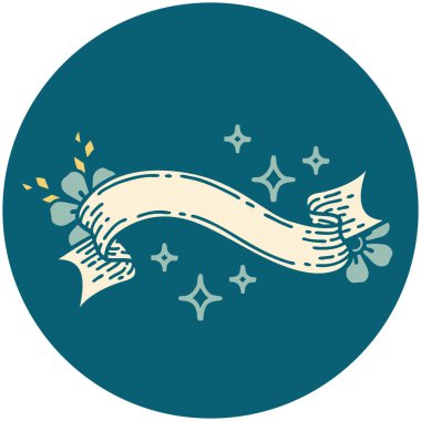 bir yıldızın sancağıyla dövme biçimi simgesi