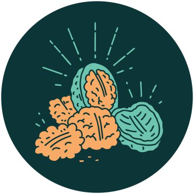 Kabuklu ceviz dövmesi ikonu