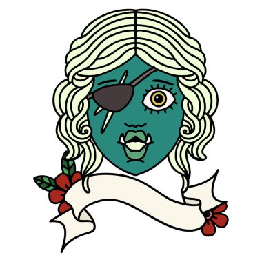 Retro Dövme Biçimli Ork karakter yüzü