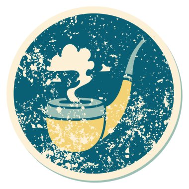 Sigara tiryakisi piposunun sembolik dövmeli görüntüsü