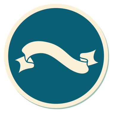 Dövme çıkartması geleneksel bir pankart stiliyle