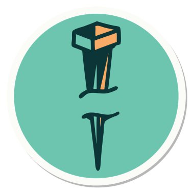 Geleneksel demir çivi stili dövme çıkartması