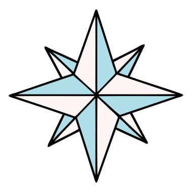 geleneksel yıldız tarzında dövme.