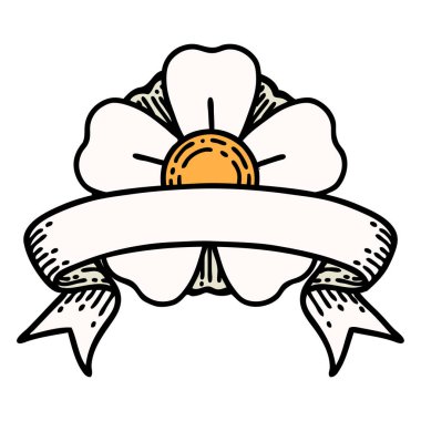 Geleneksel dövmeli çiçek bayrağı