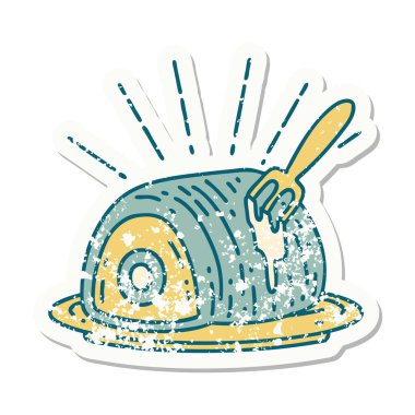 Eski bir dövme stili biftek etiketi.