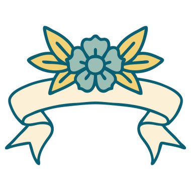 Geleneksel dövmeli çiçek bayrağı