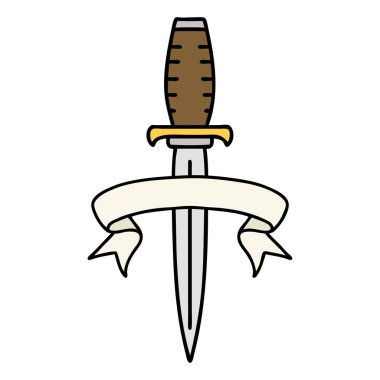 Hançer sancağıyla geleneksel dövme.