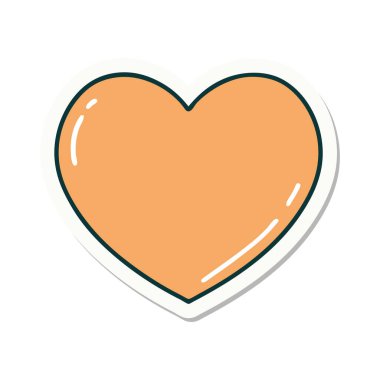 Dövme çıkartması geleneksel bir kalp tarzında.