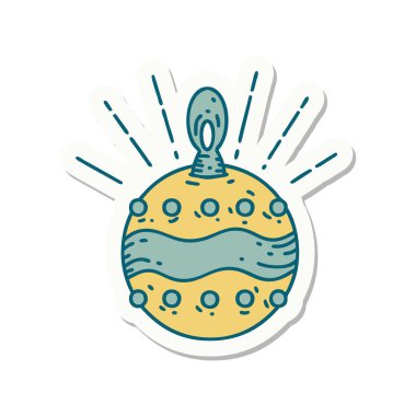 Dövme stili Noel süsü çıkartması.