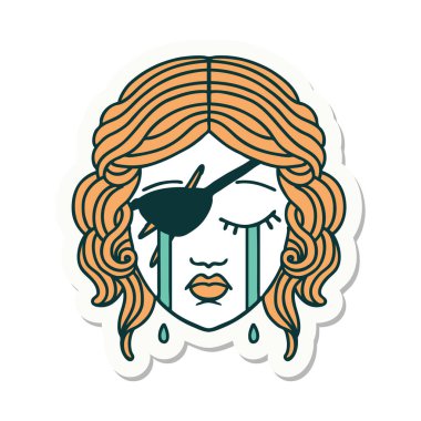 Ağlayan insan haylaz karakterinin çıkartması.