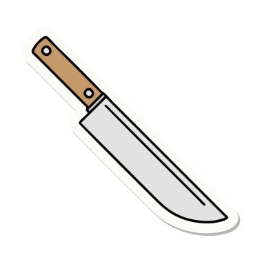 Geleneksel bıçak stili dövme çıkartması.