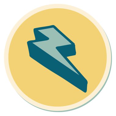 Geleneksel yıldırım stili dövme etiketi