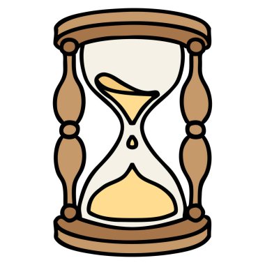 geleneksel bir saat camı şeklinde dövme.