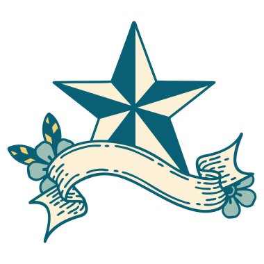 Yıldızlı geleneksel dövme.