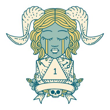 Retro Dövme Biçimi ağlama Doğal 1 D20 Dice ile döşeme yüzü