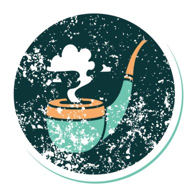 Sigara tiryakisi piposunun sembolik dövmeli görüntüsü