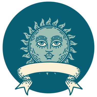 Yüzü güneşli bir dövme simgesi