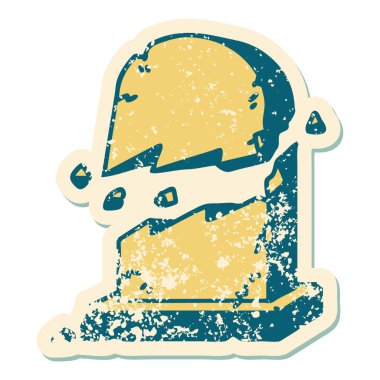 Kırık bir mezar taşının sembolik dövmesi.