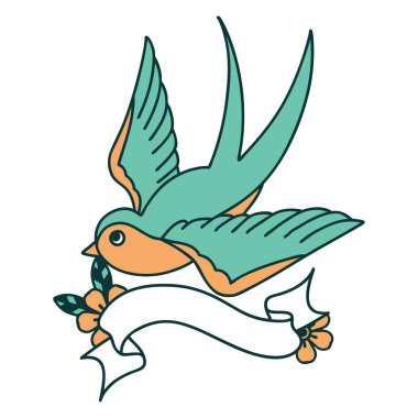 Kırlangıç sancağıyla geleneksel dövme