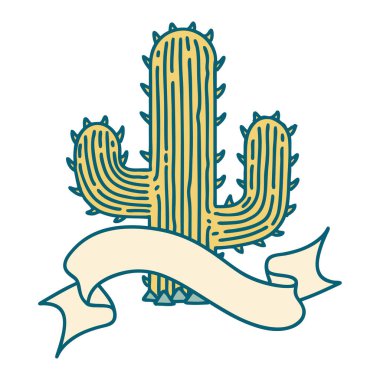 Kaktüs sancağıyla geleneksel dövme.