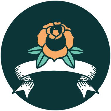 Çiçek sancağıyla dövme biçimi simgesi