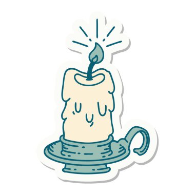 Dövme stili ürkünç erimiş mum çıkartması.